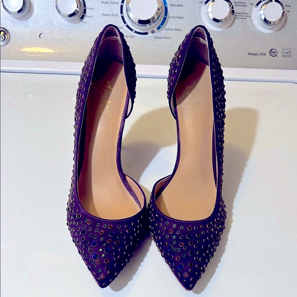 Chic Purple Studded Heels